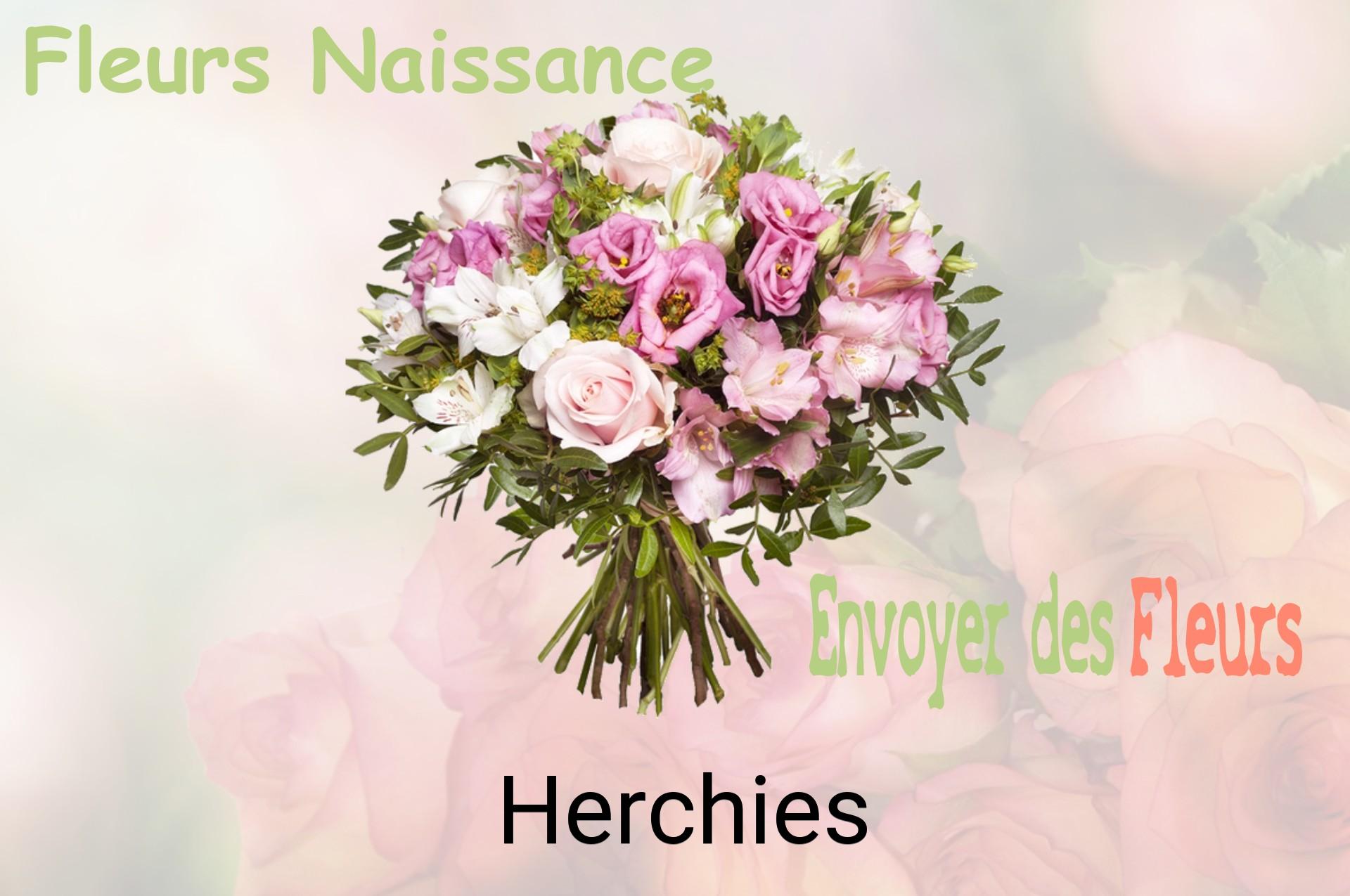 Bouquet de fleurs de naissance livré à Herchies
